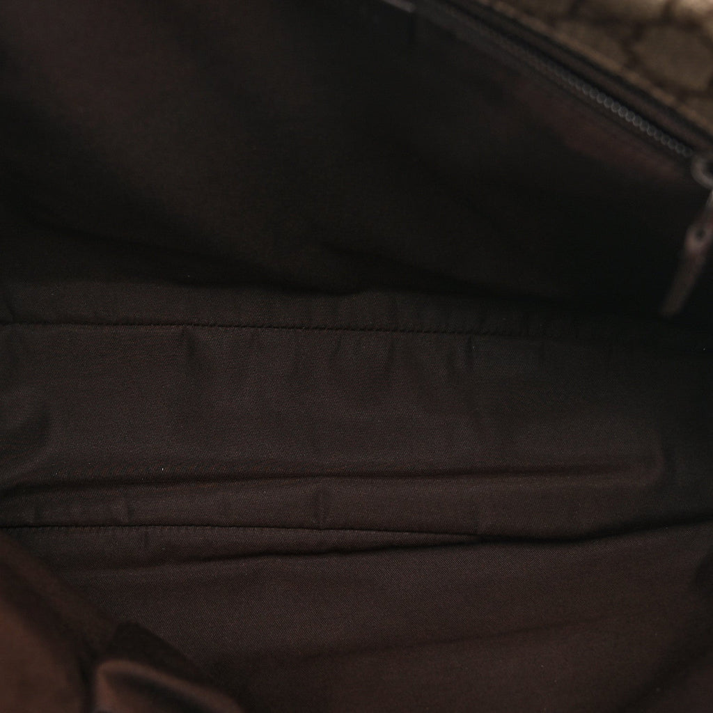 GG Plus Monogram Web Large Flap Messenger Bag Beige Dark Brown