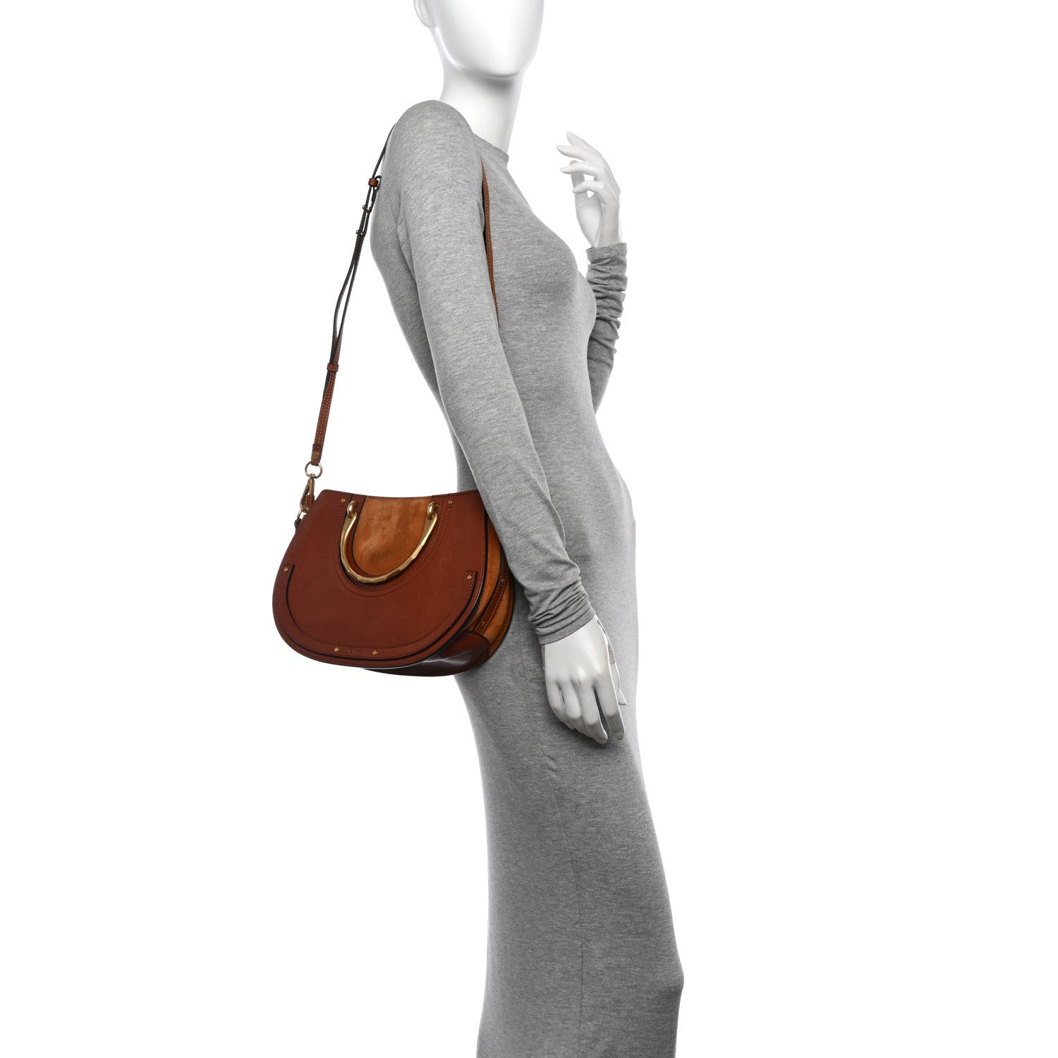Calfskin Suede Medium Pixie Shoulder Bag Saffron Red