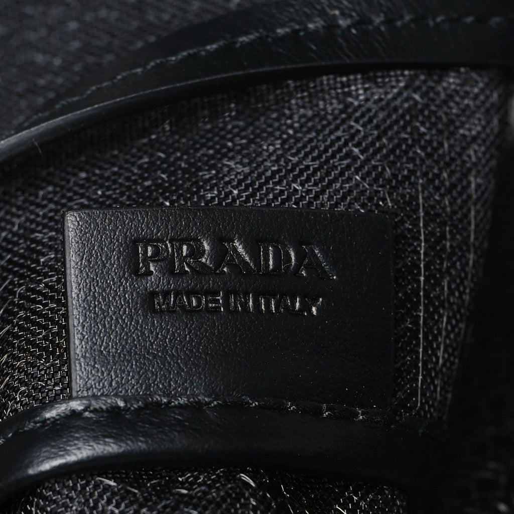 Mesh Sequin Spazzolato Logo Tote Black