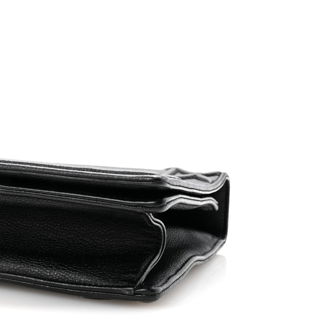 Grained Calfskin Medium Diorama Flap Bag Black