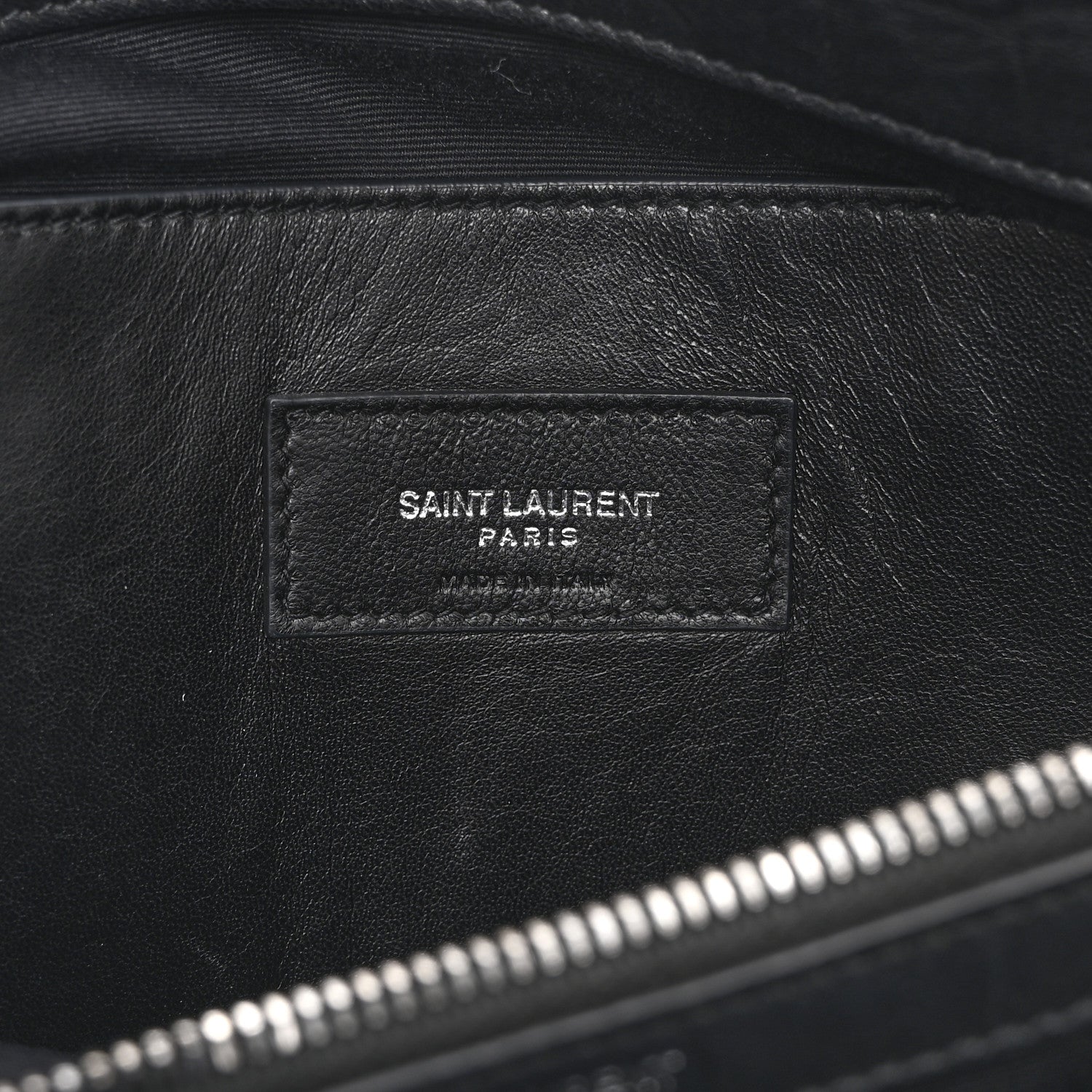 Calfskin Crocodile Embossed Medium West Hollywood Monogram Fold-Over Black