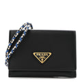 Vitello  Holder With Braided Strap Black