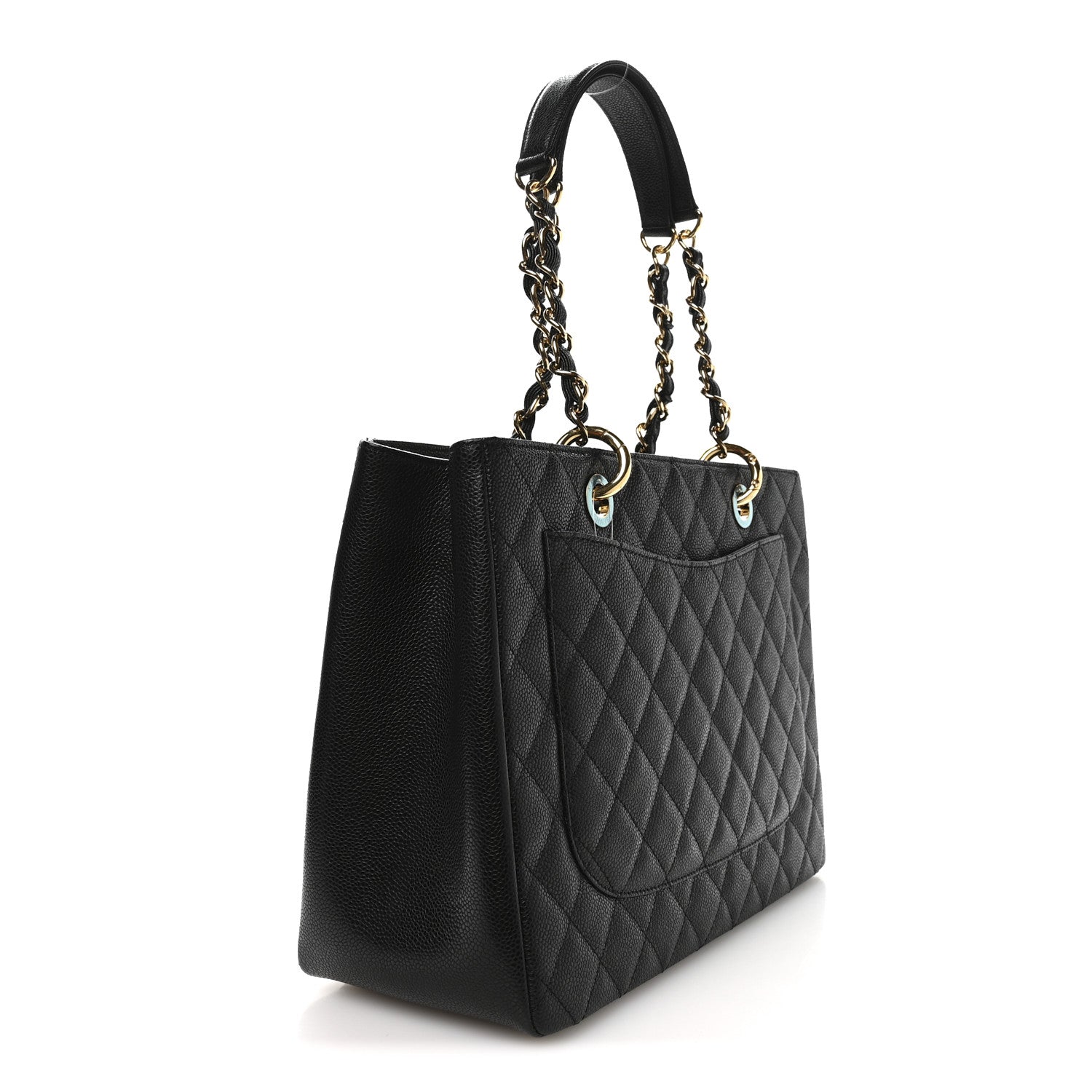 Caviar Quilted Grand Shopping Tote GST Black