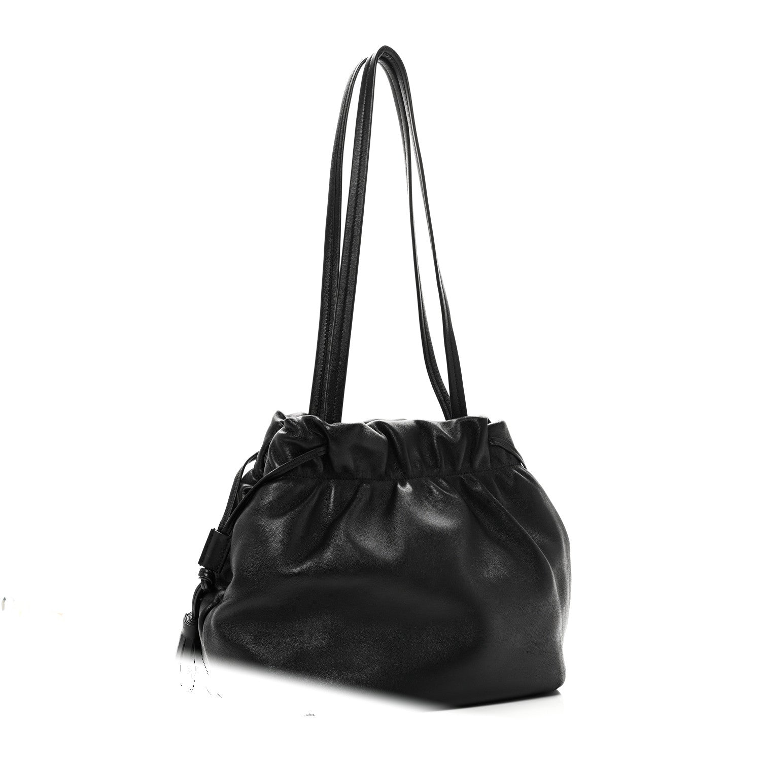 Nappa Drawstring Tote Black