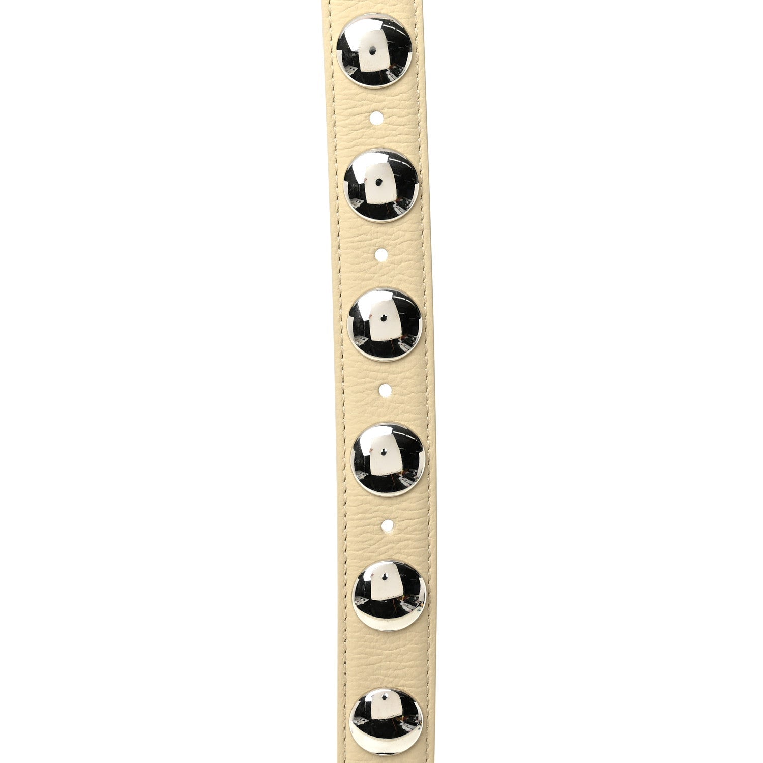 Calfskin Studded Benny Belt 80 32 Dark Ivory