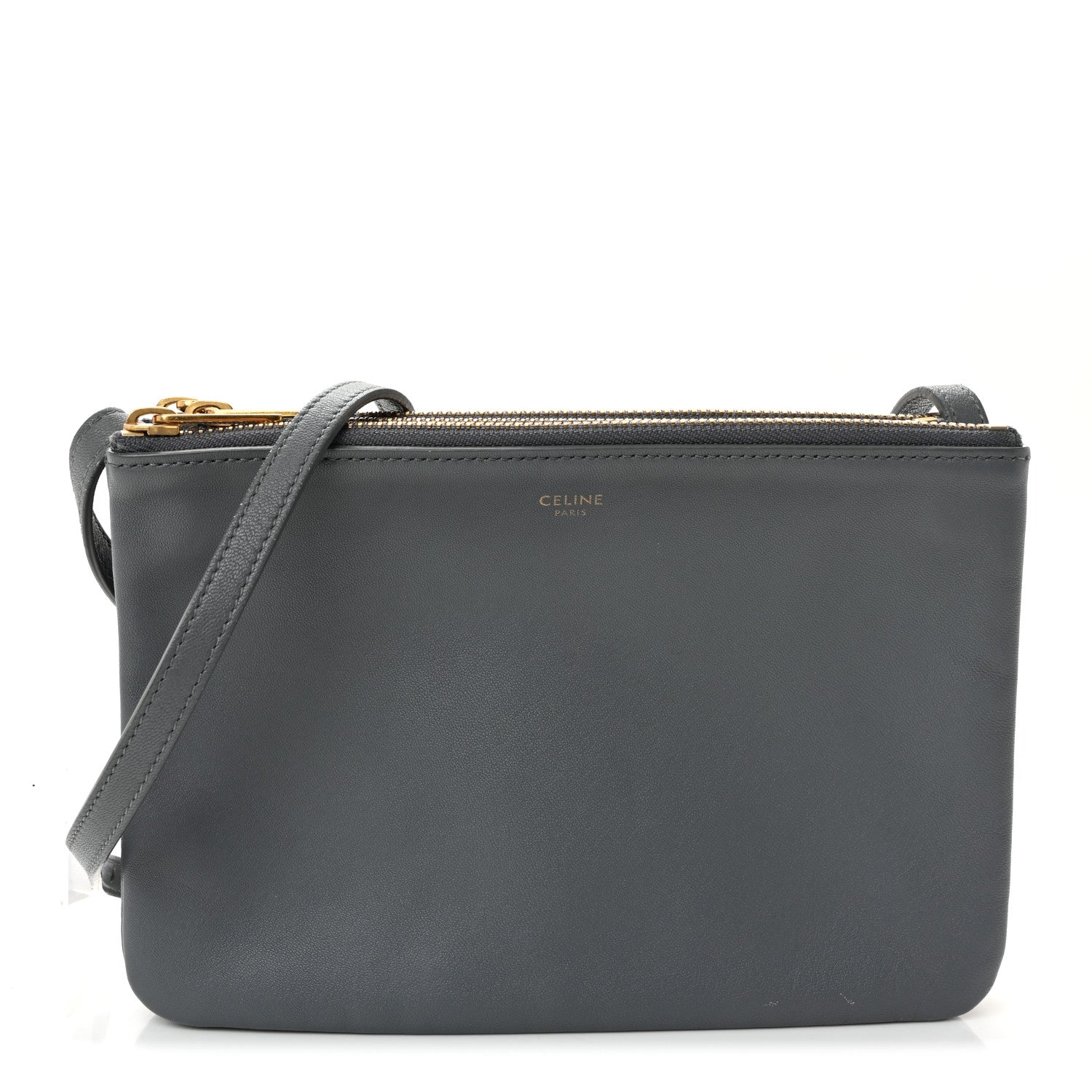 Lambskin Small Trio Crossbody Bag Medium Grey