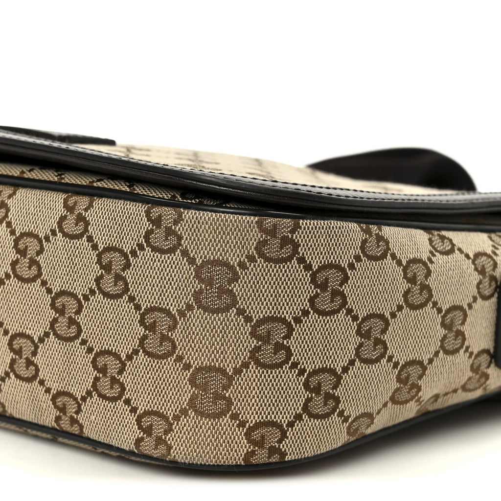 Monogram Flap Messenger Bag Beige Dark Brown
