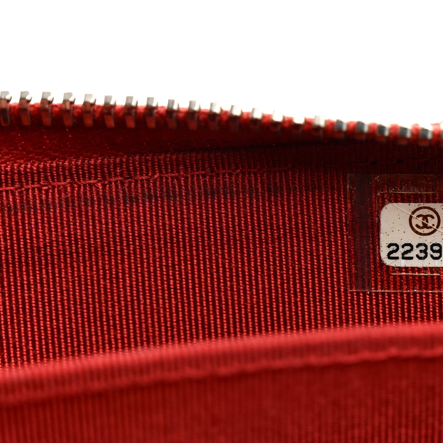 Caviar Chevron Quilted Zip Around Coin Purse Red
