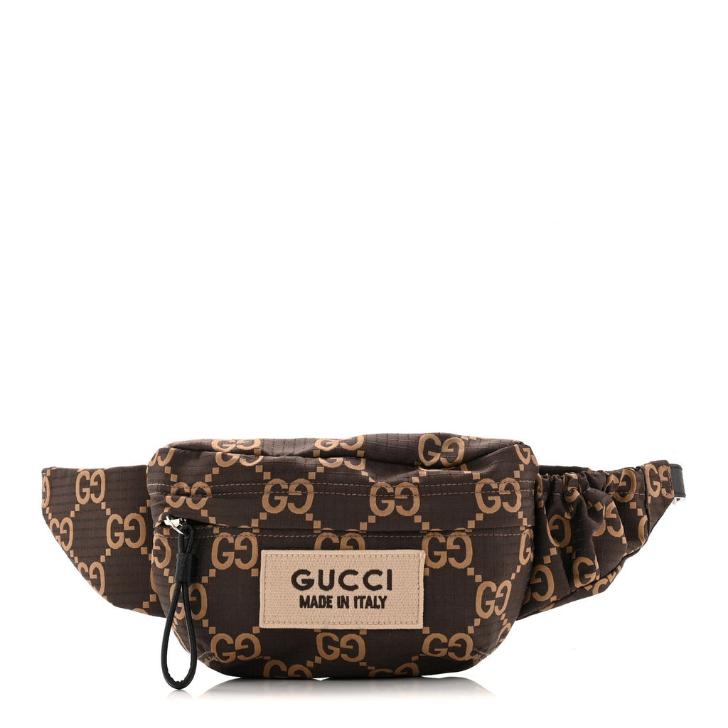Recycled Polyester Monogram Jumbo GG Belt Bag Ebony Beige