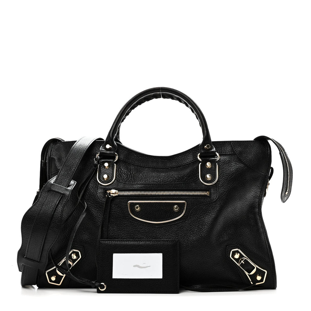 Chevre Gold Metallic Edge Hardware City Black