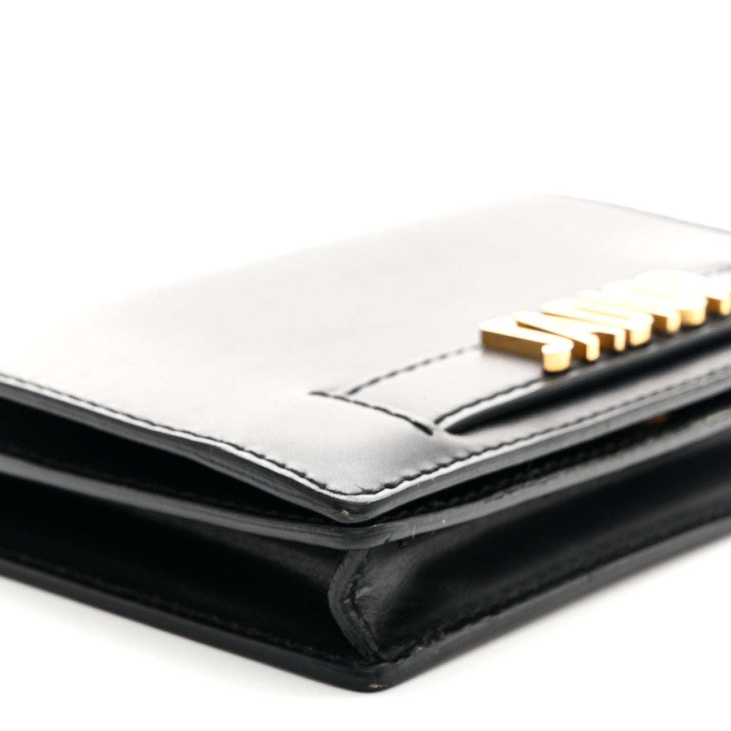 Calfskin J'Adior Wallet on Chain Pouch Black