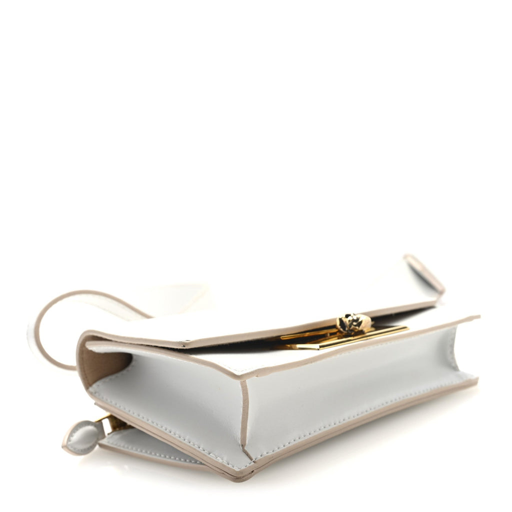 Calfskin Mini Skull Lock Shoulder Bag Deep Ivory
