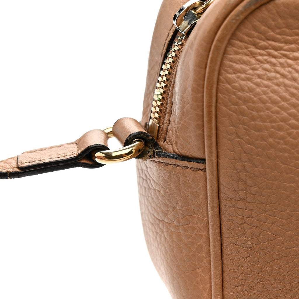 Pebbled Calfskin Small Soho Disco Bag Camelia