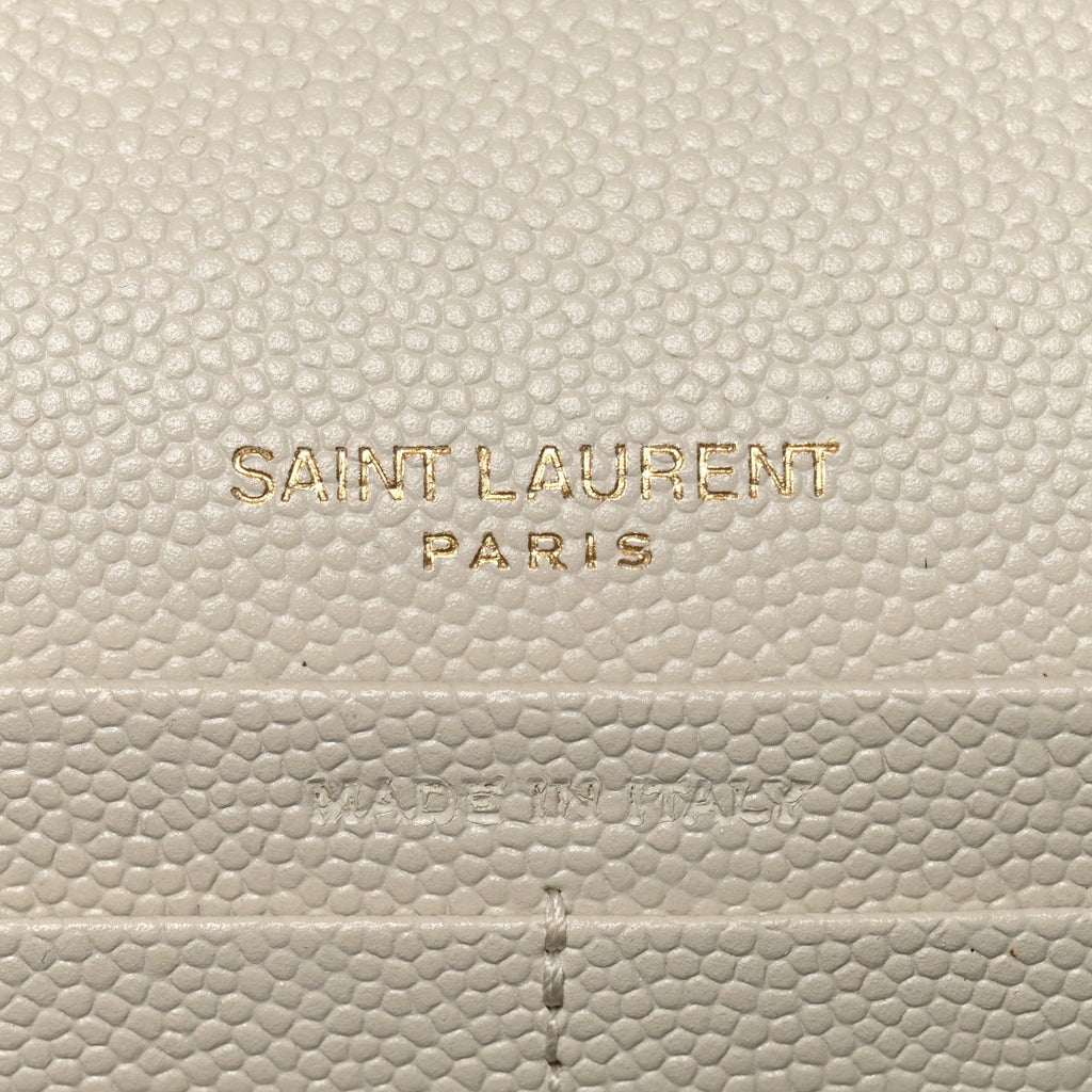 Grain De Poudre Matelasse Chevron Monogram Chain Wallet Crema Soft