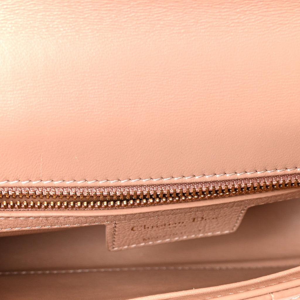 Calfskin Cannage Small Caro Bag Rose De Vents