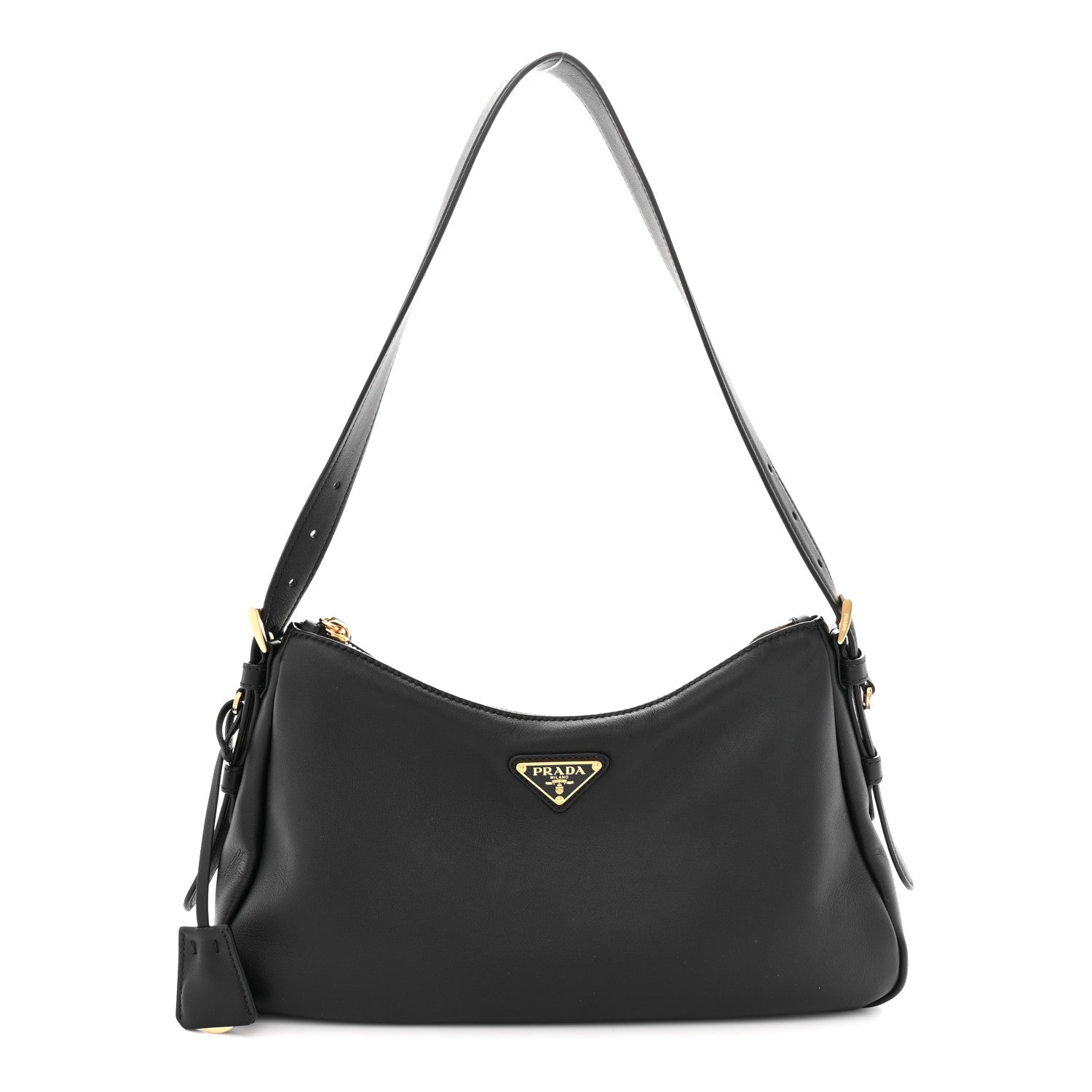 Soft Calfskin Medium Aimee Shoulder Bag Black