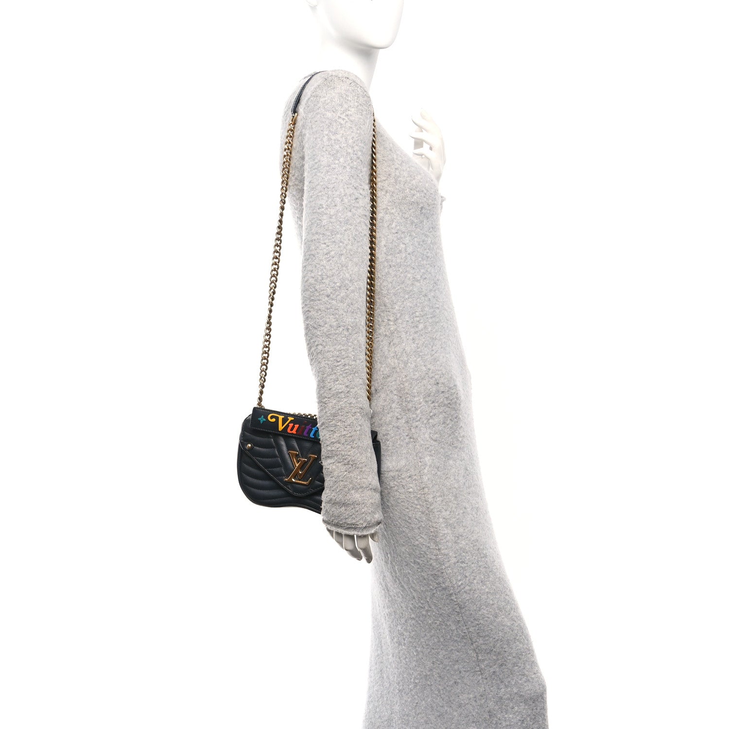 Calfskin New Wave Chain PM Black