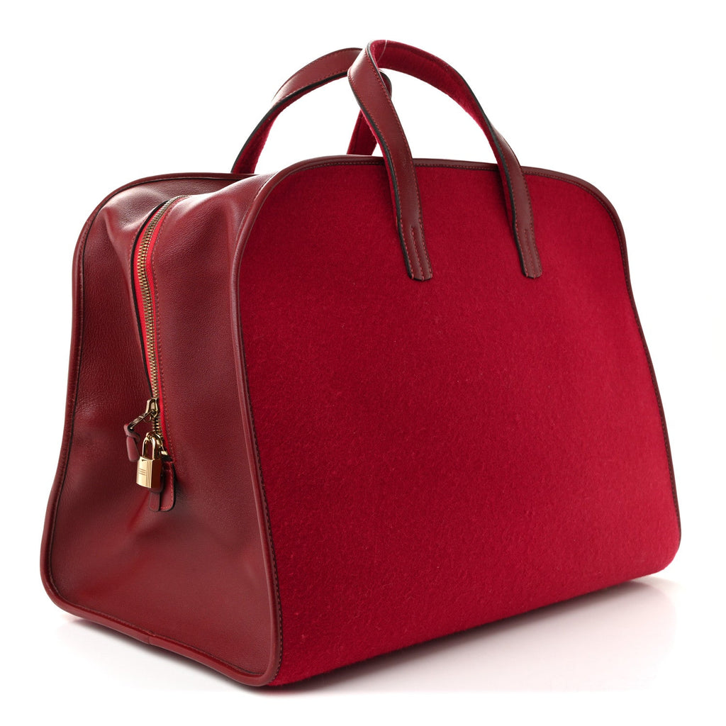 Felt Barenia Feu2Dou Travel Bag Rouge Vif Rouge H