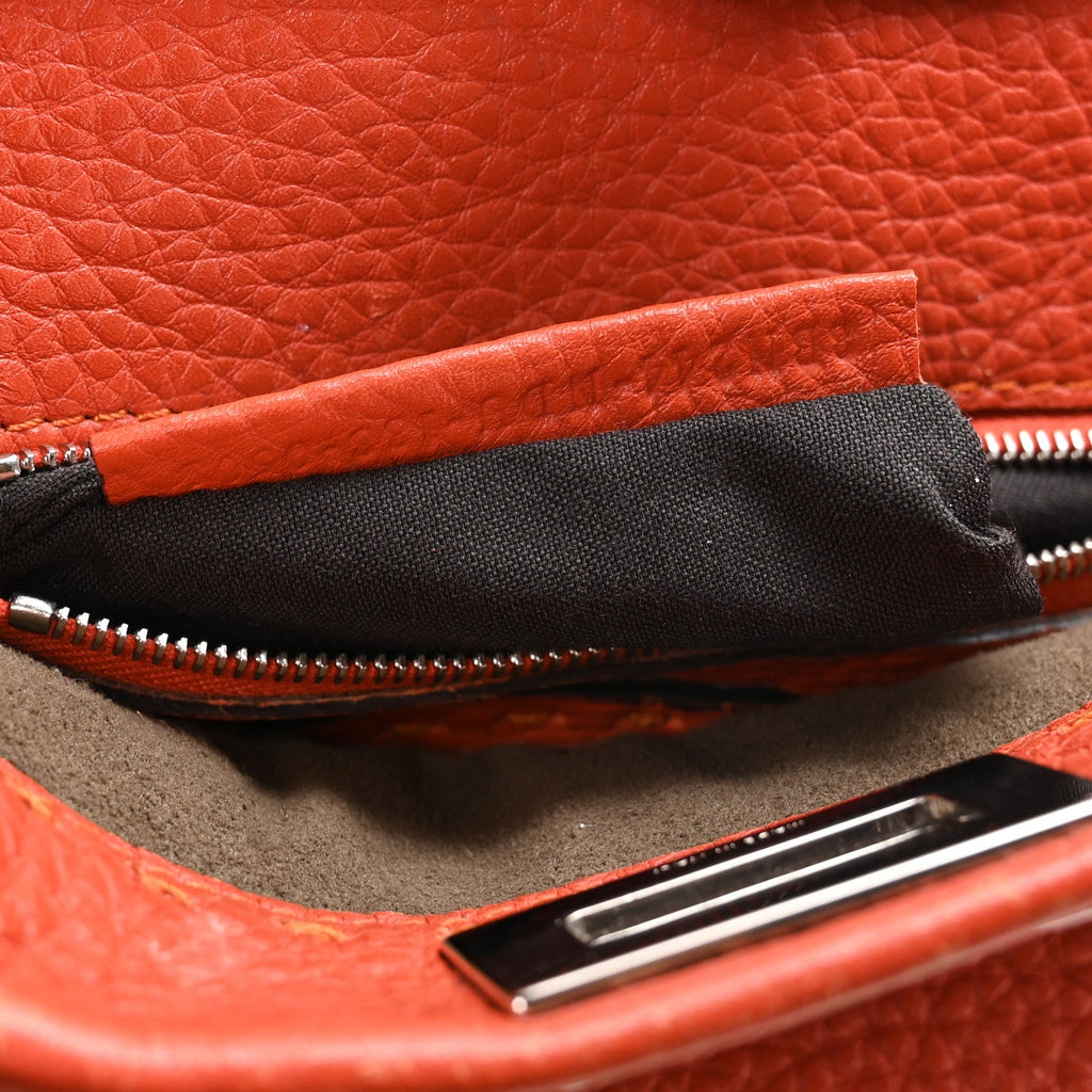 Cuoio Romano Selleria Mini Peekaboo Iconic Satchel Dark Orange
