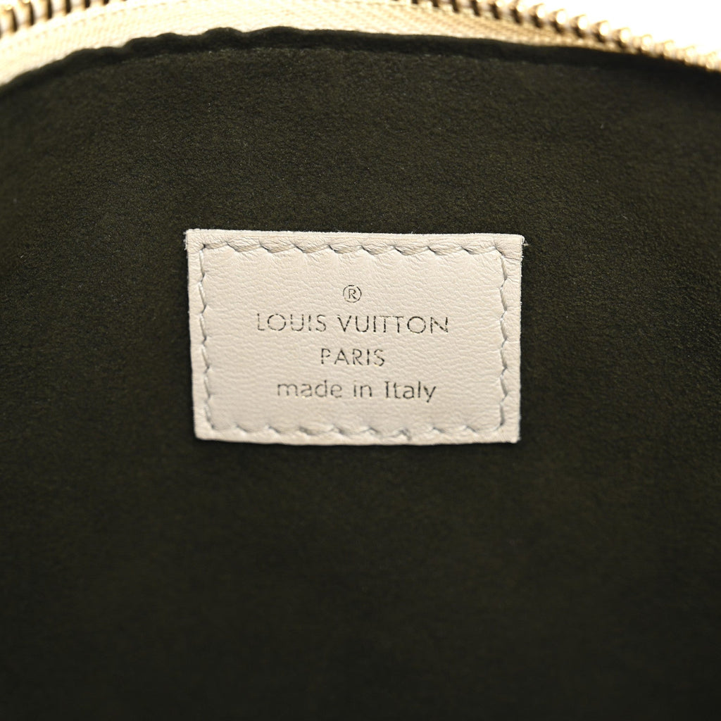 Lambskin Embossed Monogram Coussin PM Beige Cream