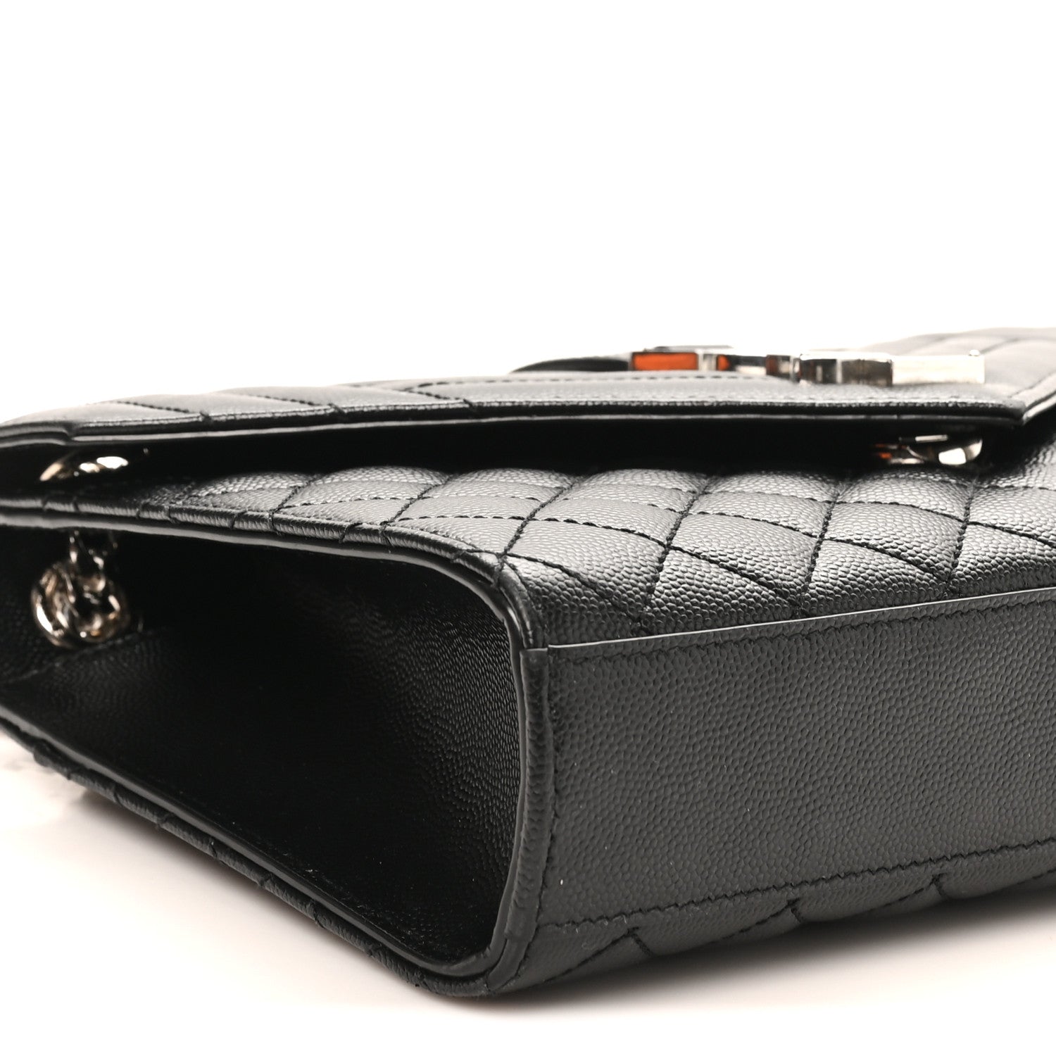 Grain De Poudre Textured Mixed Matelasse Triquilt Medium Monogram Satchel Black
