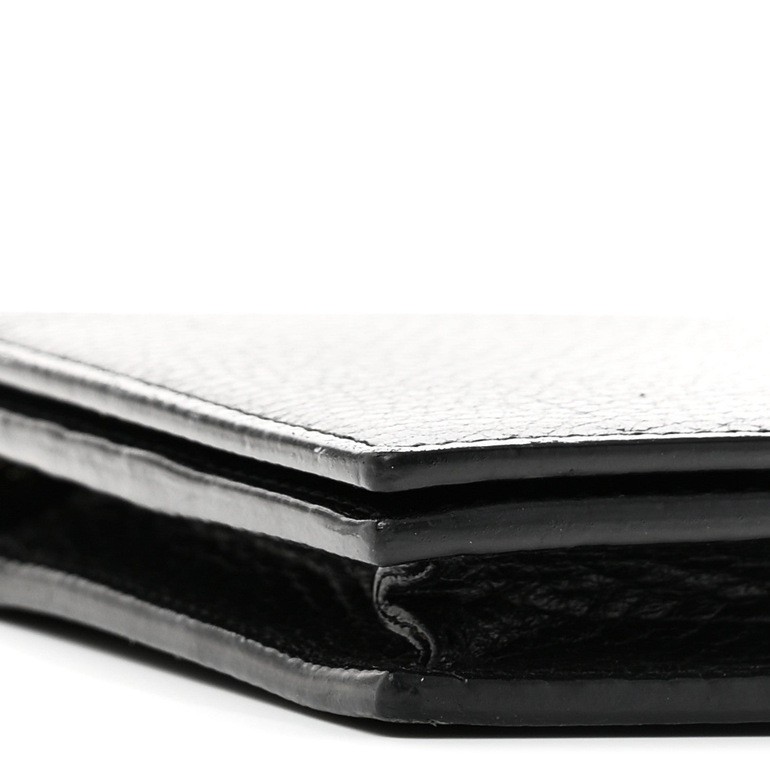 Dollar Calfskin Medium Betty Chain Wallet Black