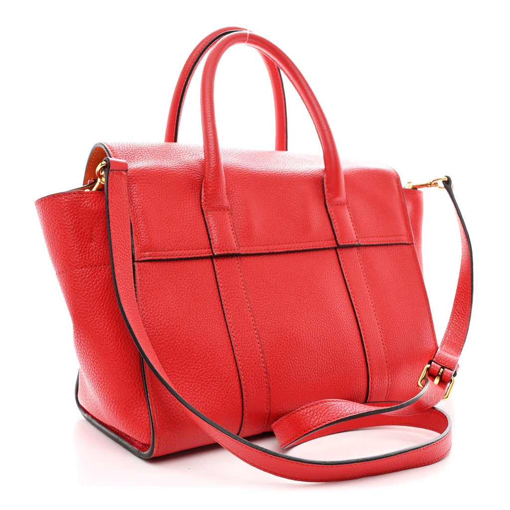 Classic Grain Small Bayswater Satchel Scarlet Red