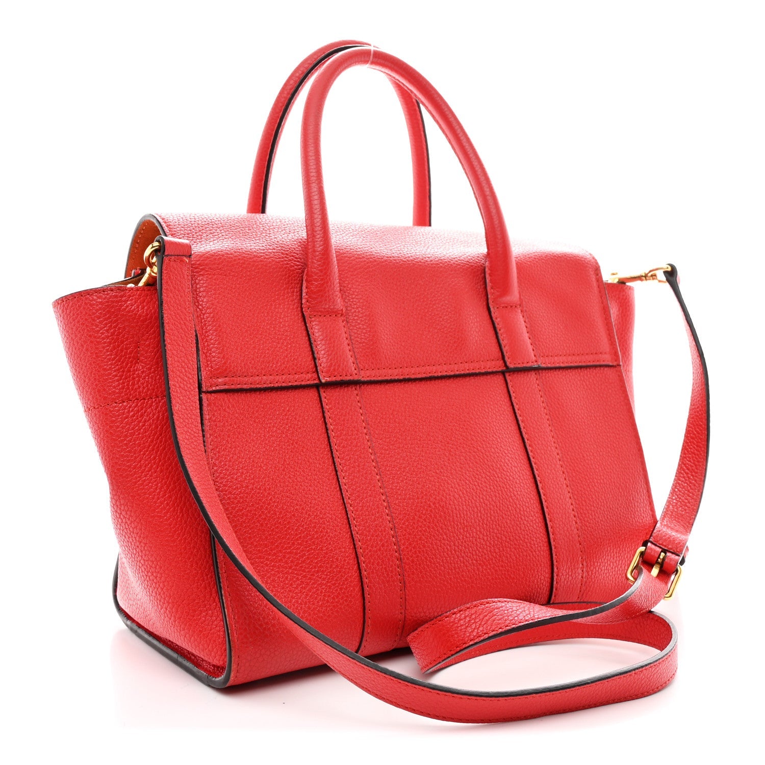 Classic Grain Small Bayswater Satchel Scarlet Red