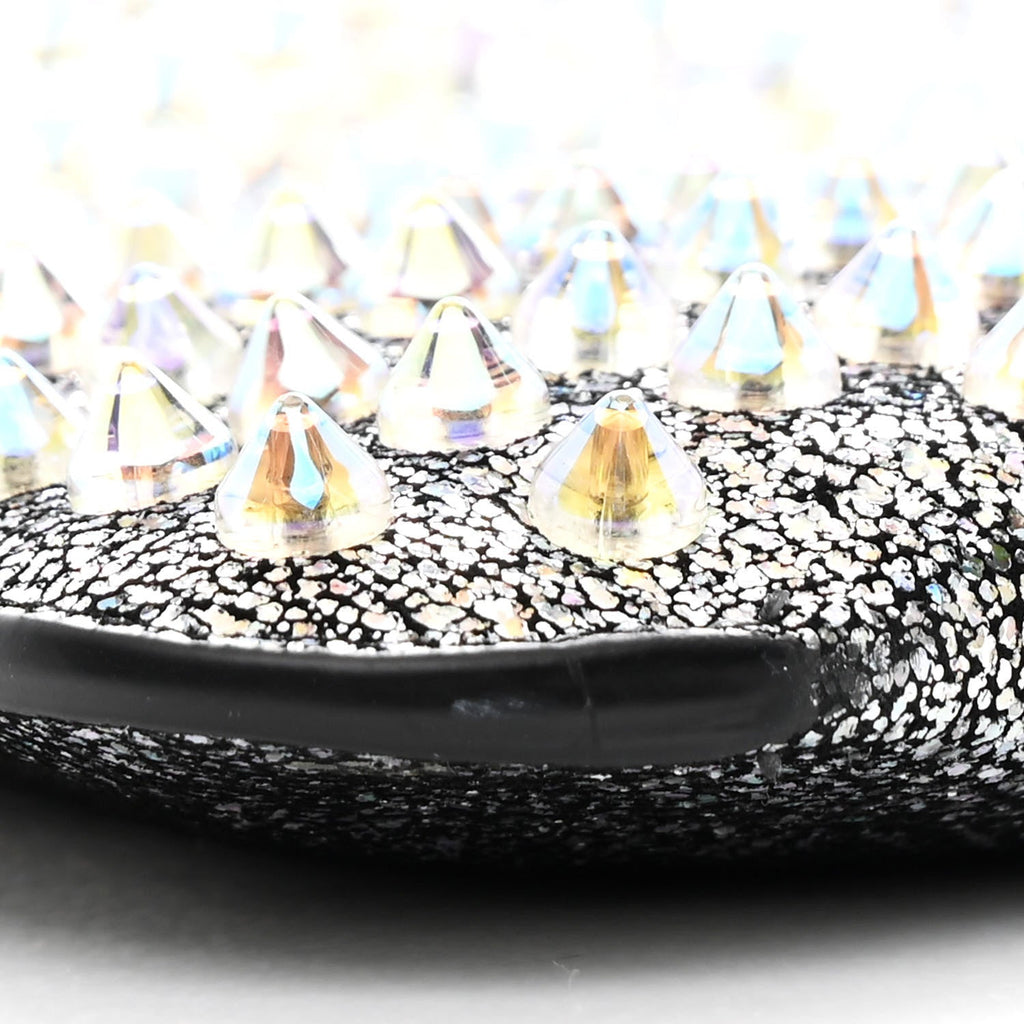 Nappa Mica Studded Loubiclutch Silver