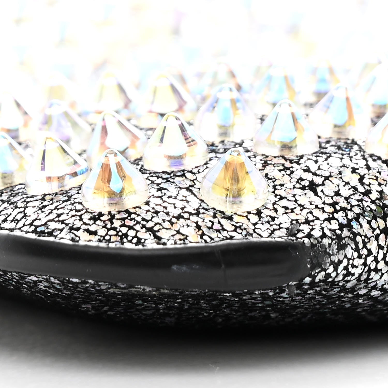 Nappa Mica Studded Loubiclutch Silver