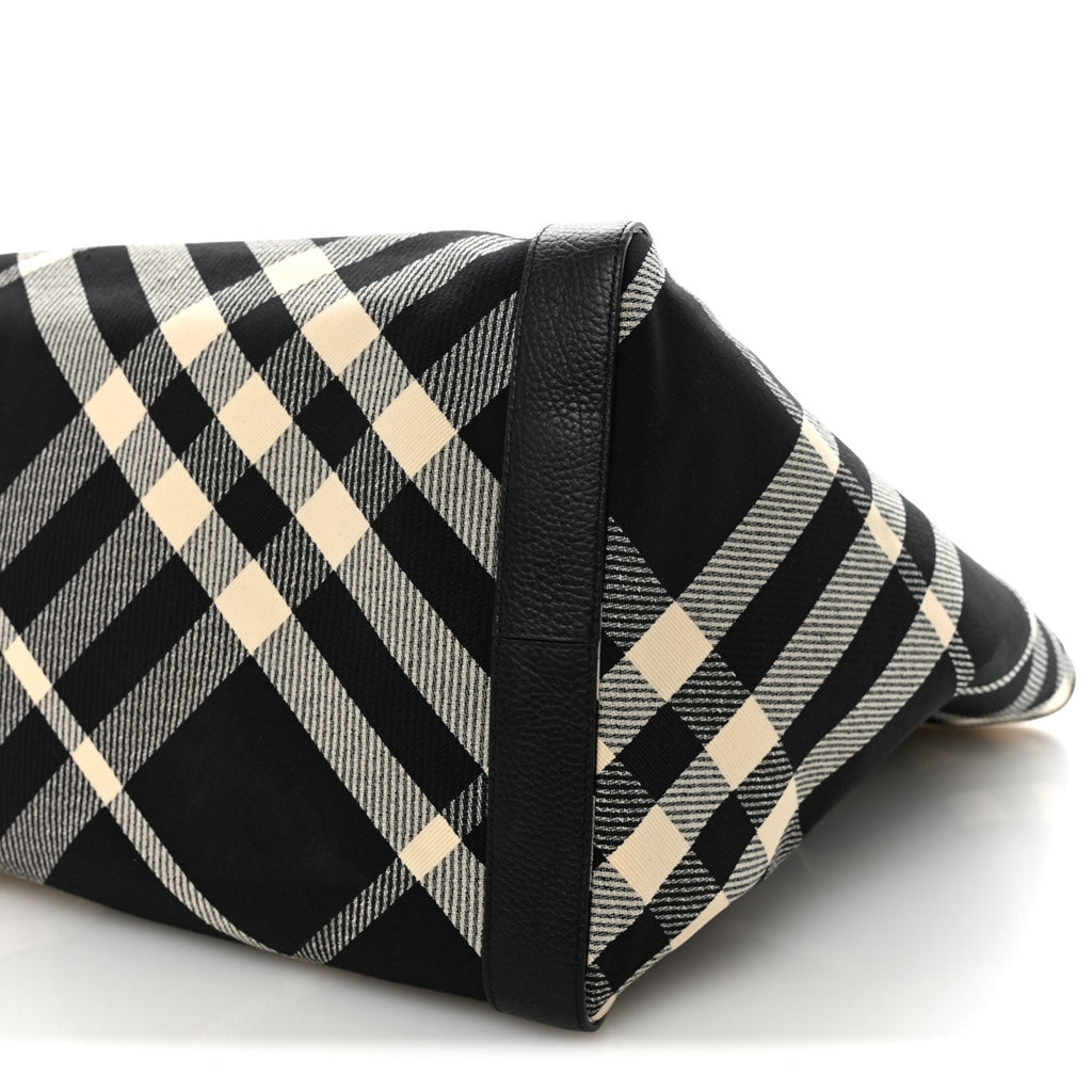 Jacquard Check Festival Tote Black White