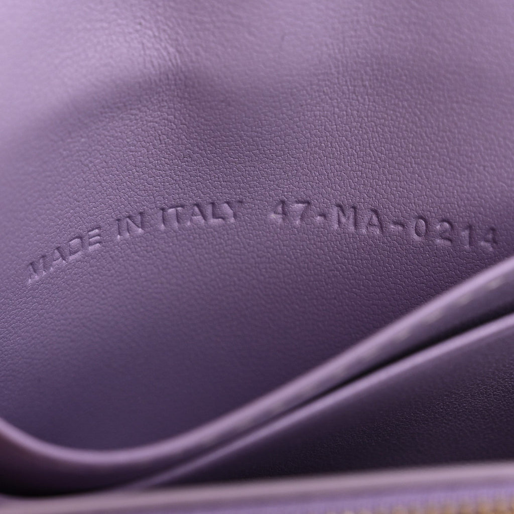 Lambskin Cannage Miss Dior Glycine Wallet Purple