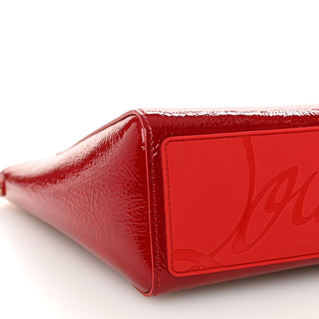 Patent Calfskin Spikes Mini East West Cabata Tote Red