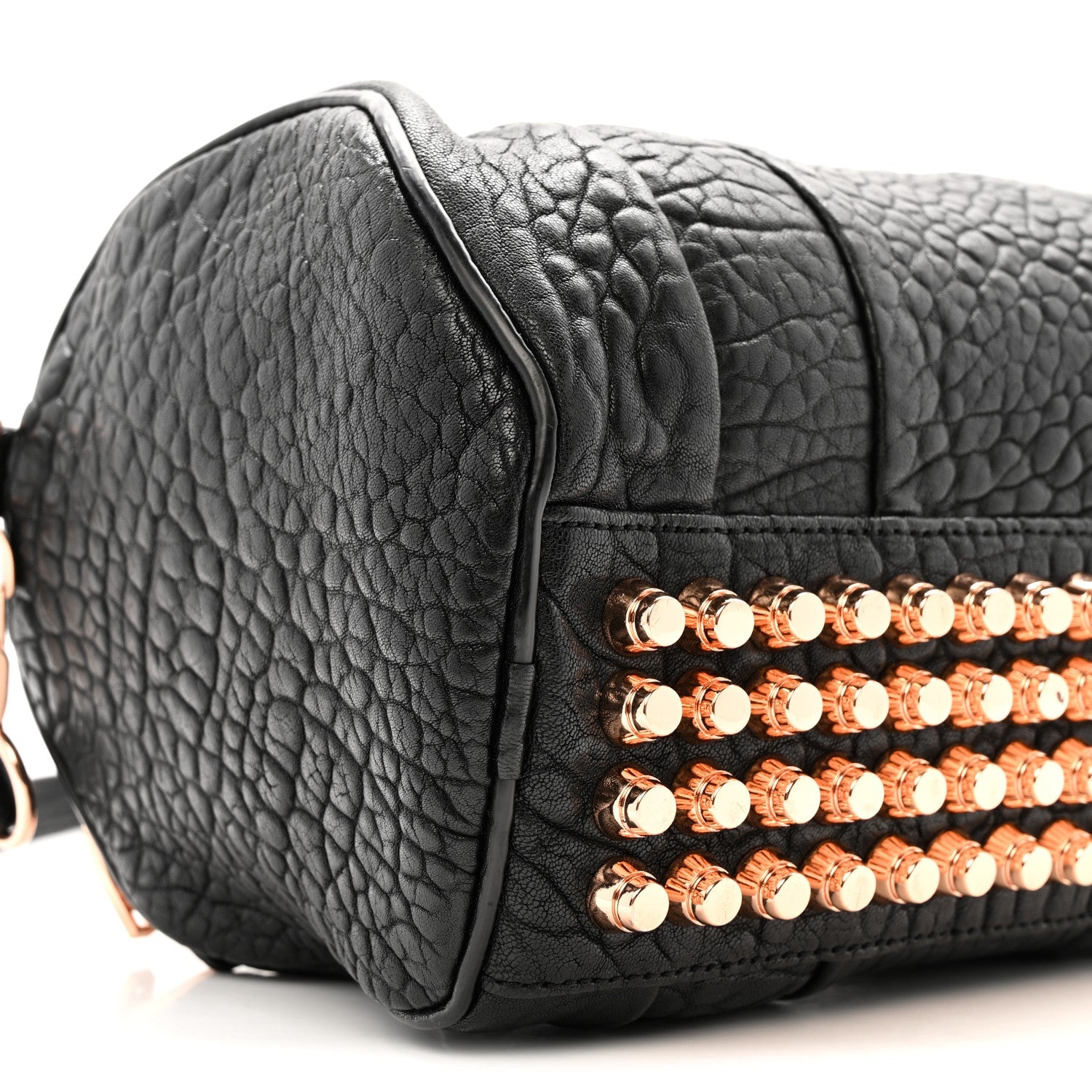 Pebbled Lambskin Rockie Black Rose Gold Hardware