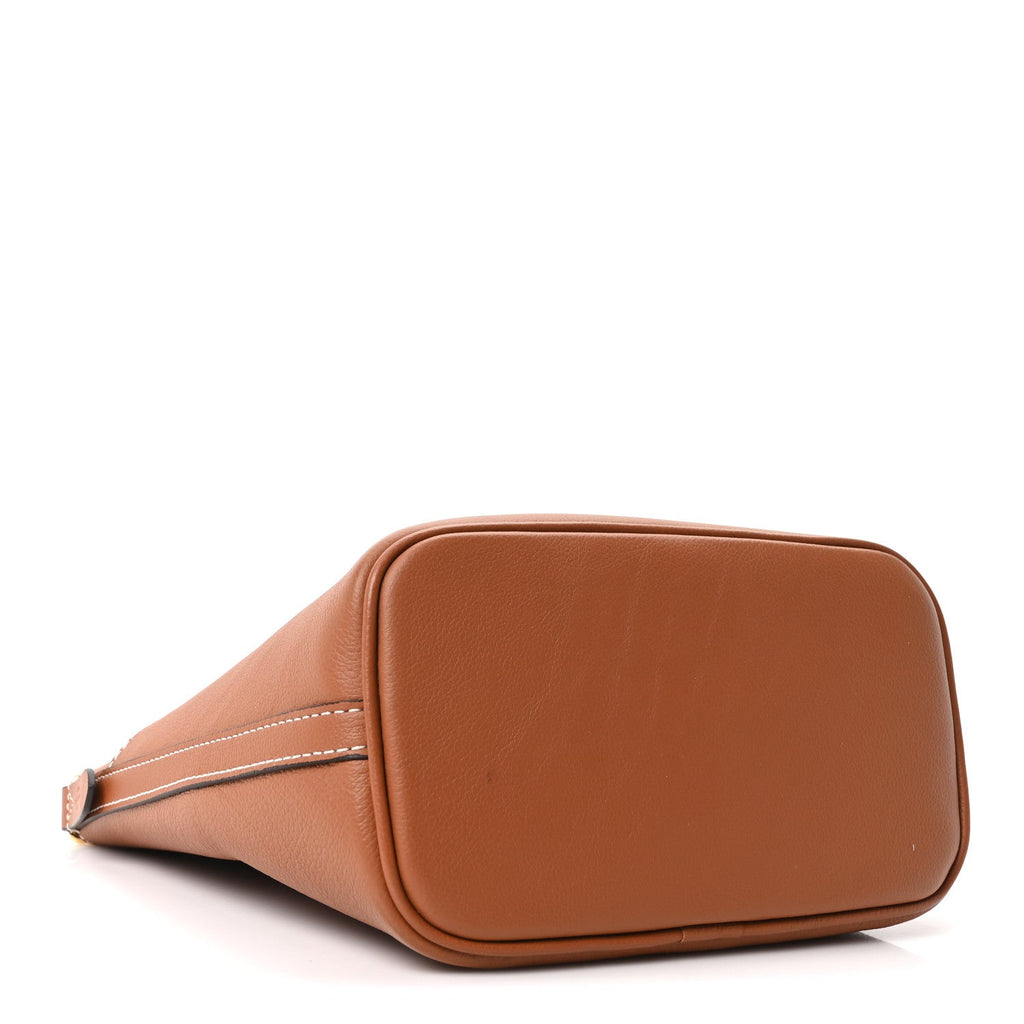Calfskin Lock and Walk Bucket Cognac