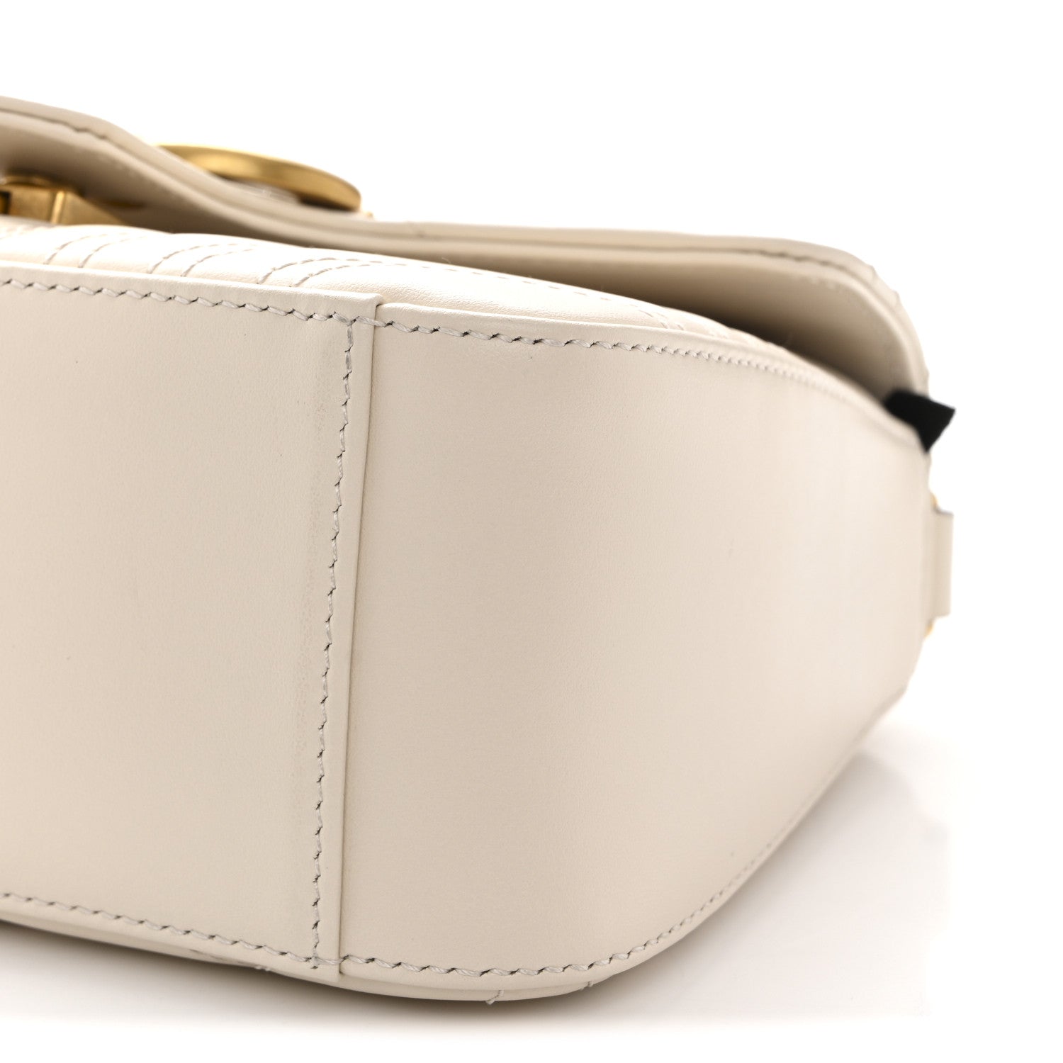 Calfskin Matelasse Mini GG Marmont Top Handle Shoulder Bag White