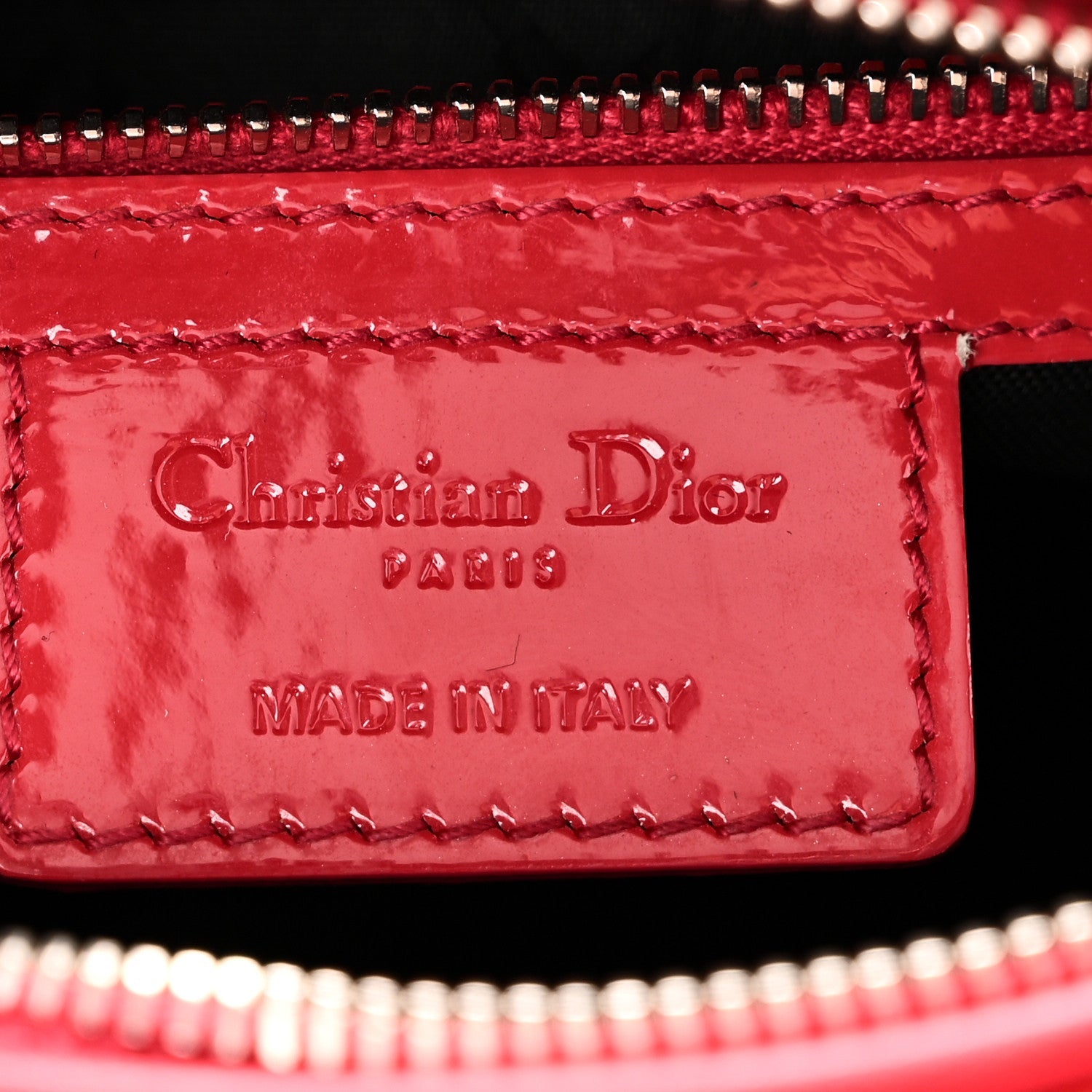 Patent Cannage Medium Lady Dior Fuchsia