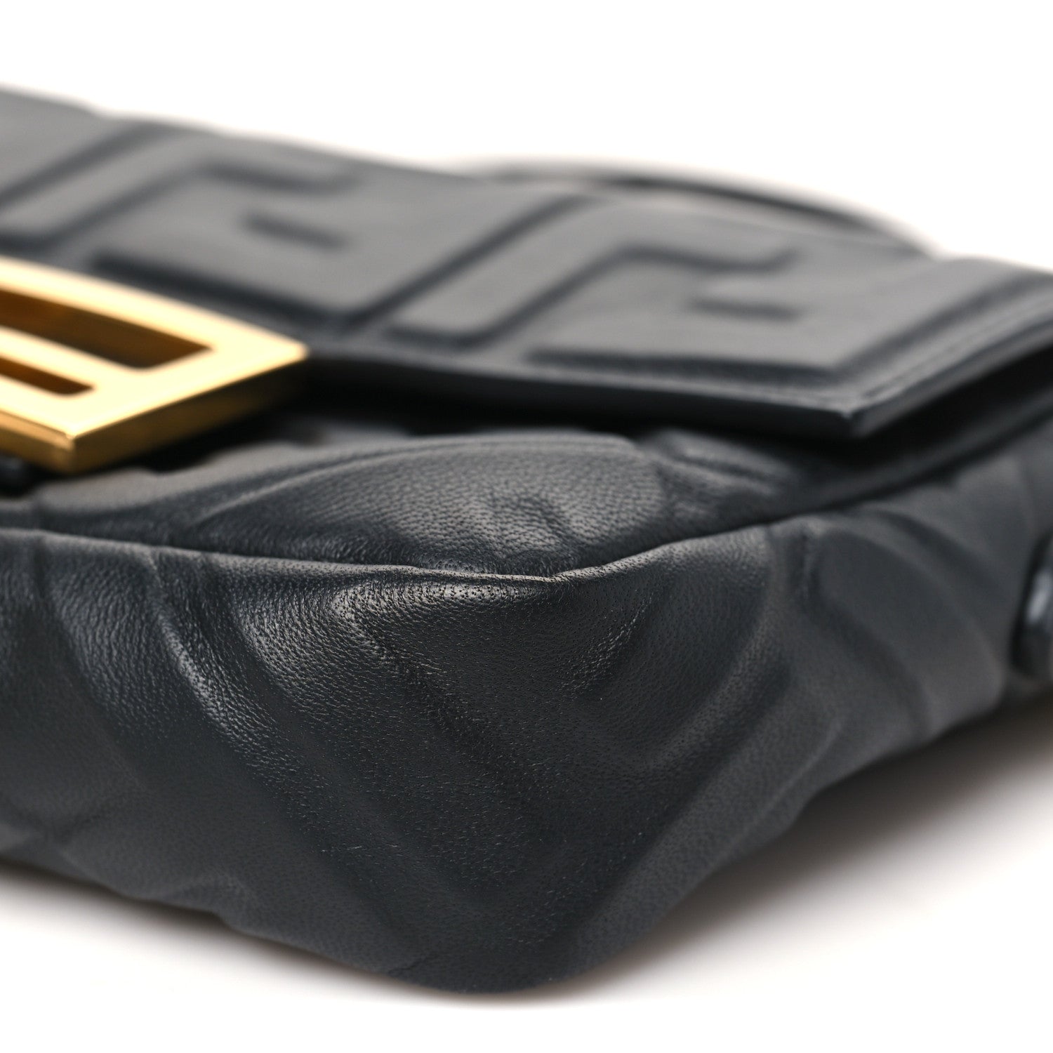 Nappa FF 1974 Embossed Mini Baguette Black