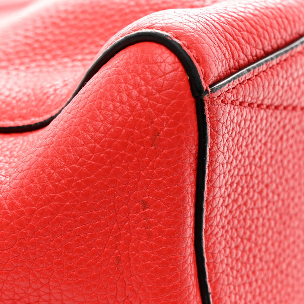 Pebbled Calfskin Gotham Bauletto Satchel Red