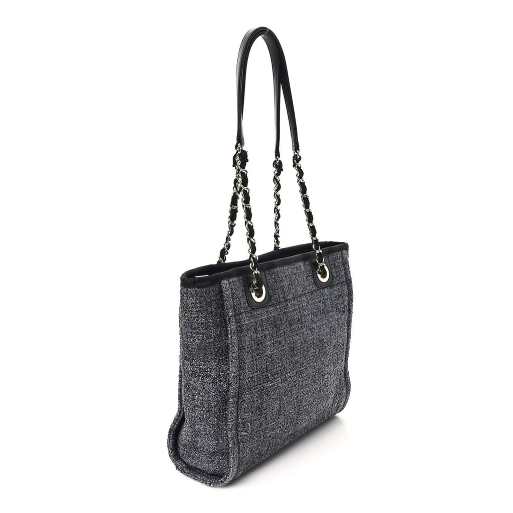 Lurex Boucle Mini Deauville Tote Black