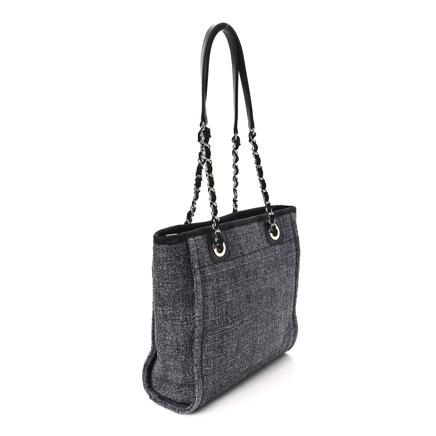 Lurex Boucle Mini Deauville Tote Black