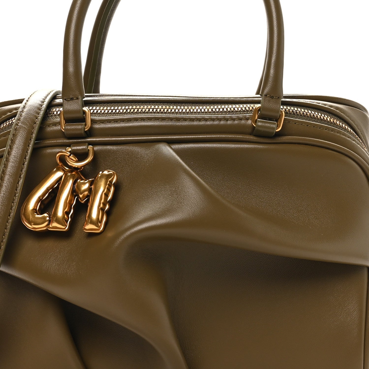 Lambskin Small The Wave Bag Olive