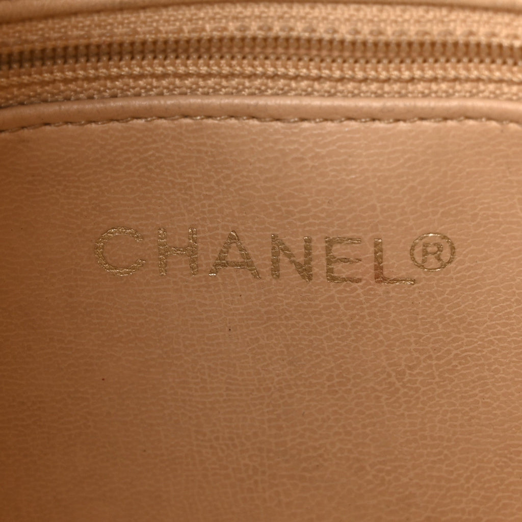 Lambskin Quilted Shopping Tote Beige