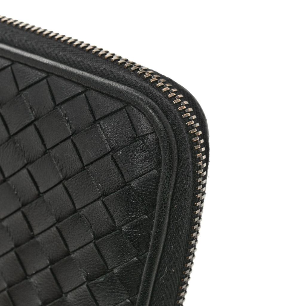 Nappa Intrecciato Zip Around Wallet Black