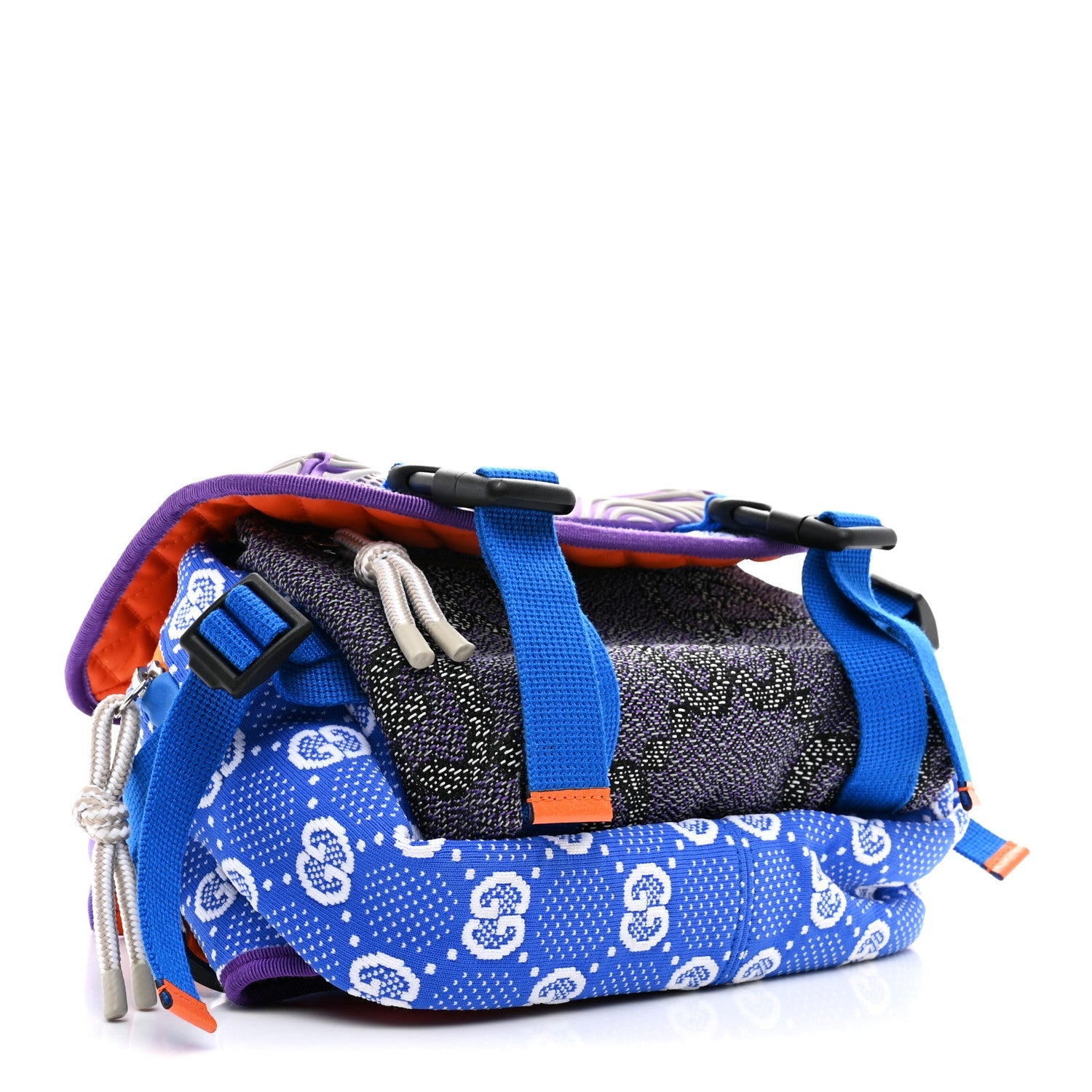 Jersey GG Monogram All Over Sporty Flap Backpack Blue Multicolor