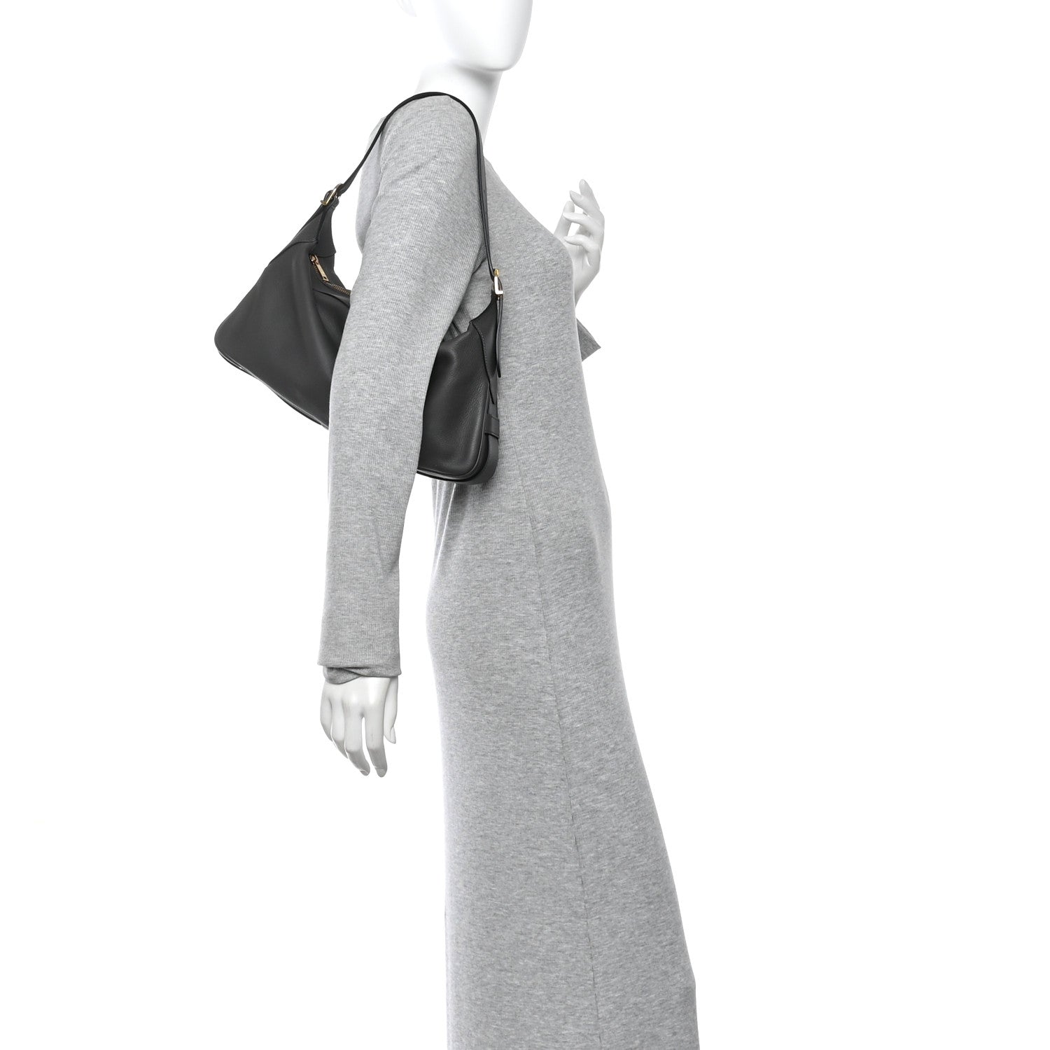 Supple Calfskin Medium Romy Shoulder Bag Grey