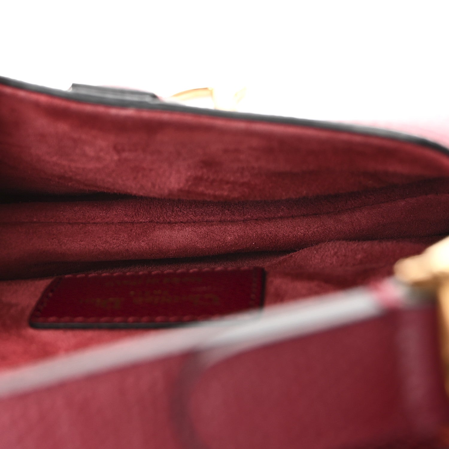 Grained Calfskin Mini Saddle Bag Red