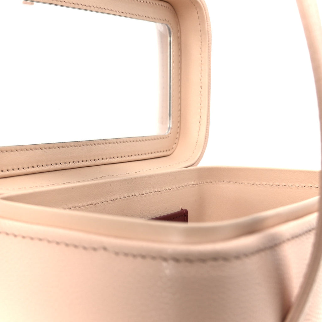 Shiny Caviar Preppy Coco Long Vanity With Strap Light Pink