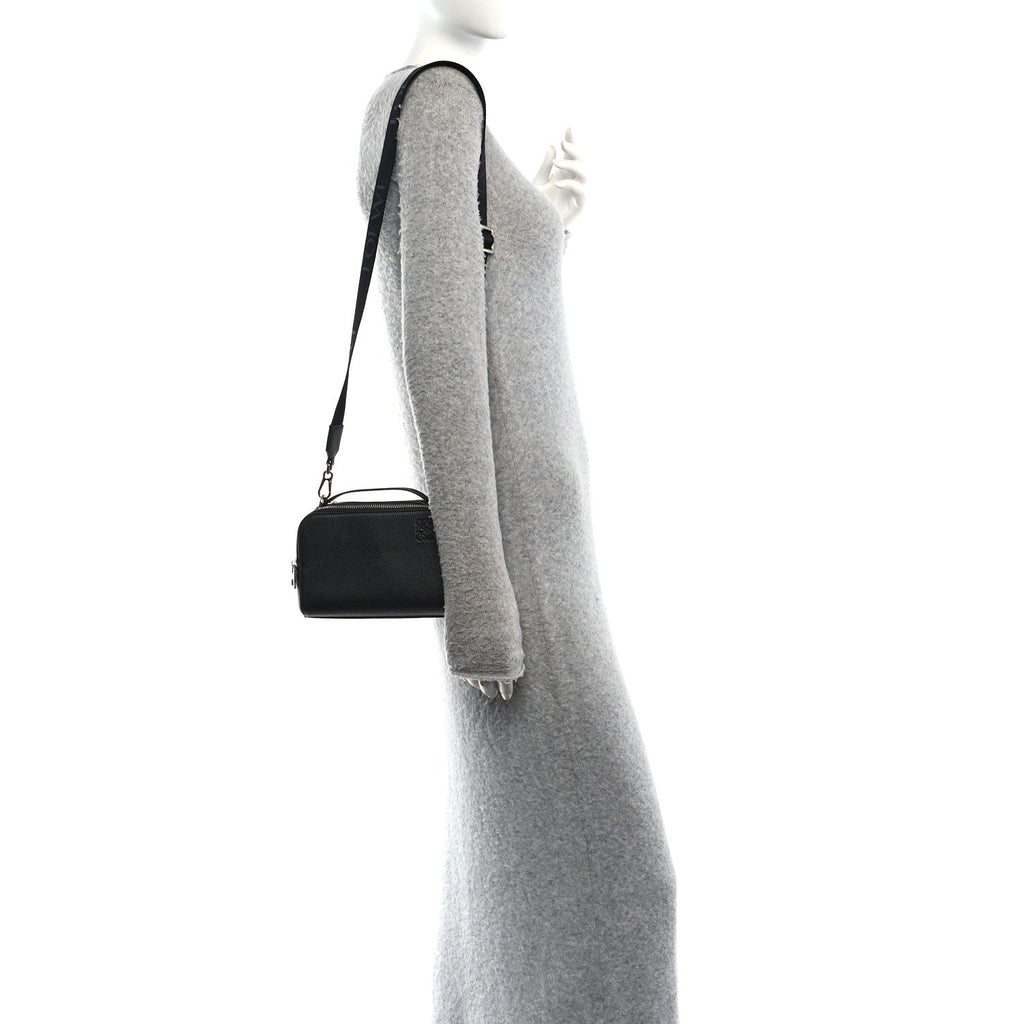 Soft Grained Calfskin Mini Camera Bag Black