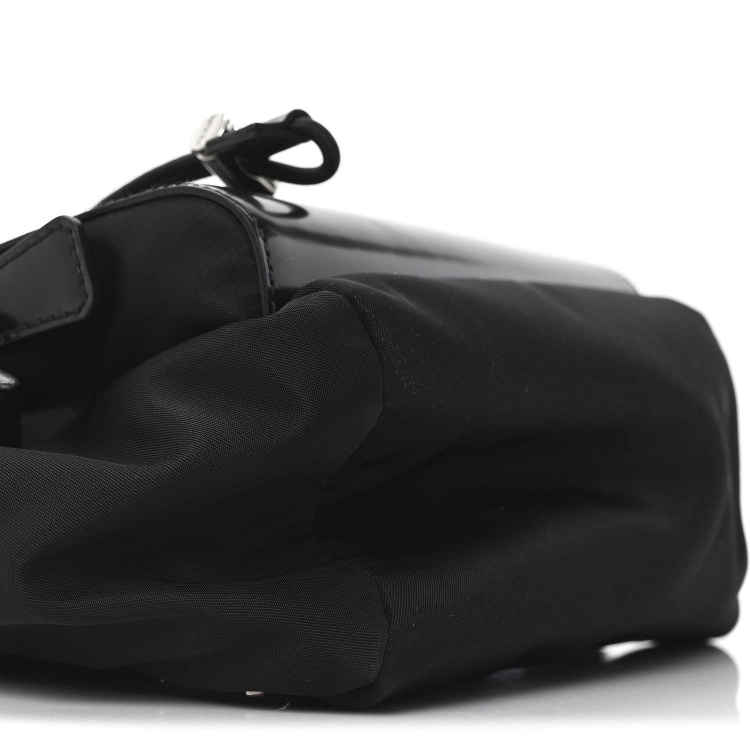 Nylon Brushed Calfskin Mini Sling Backpack  Black